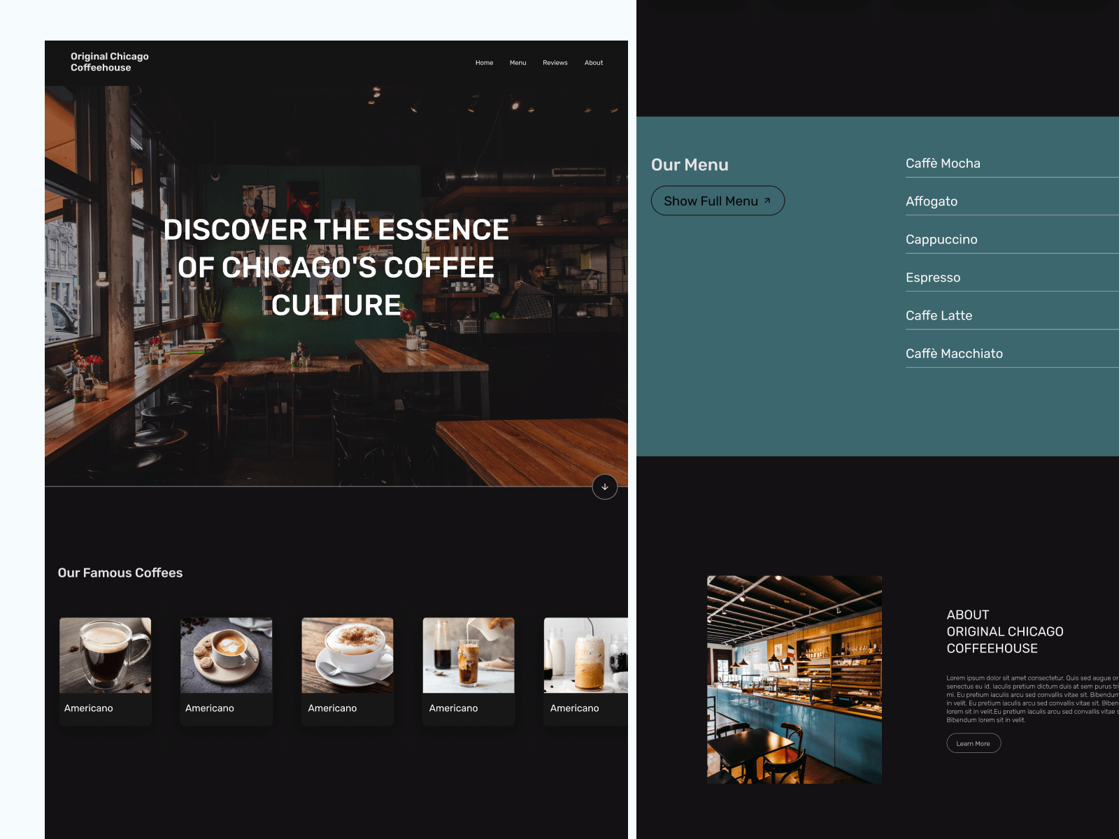 Coffeehouse landing page